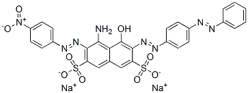 4-Amino-5-hydroxy-3-[(4-nitrophenyl)azo]-6-[[4-(phenylazo)phenyl]azo]naphthalene-2,7-disulfonic acid disodium salt Structure