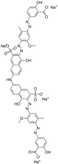 tetrasodium 5,5'-[iminobis[(1-hydroxy-3-sulphonato-6,2-naphthylene)azo(5-methoxy-2-methyl-4,1-phenylene)azo]]bis(salicylate) Structure
