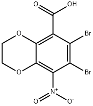 6,7-Dibromo-8-nitro-2,3-dihydrobenzo[1,4]dioxine-5-carboxylic acid Structure