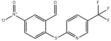 5-NITRO-2-([5-(TRIFLUOROMETHYL)PYRIDIN-2-YL]THIO)BENZALDEHYDE Structure