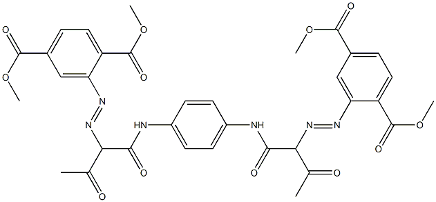 tetramethyl 2,2'-[1,4-phenylenebis[imino(1-acetyl-2-oxoethane-1,2-diyl)azo]]bisterephthalate Structure