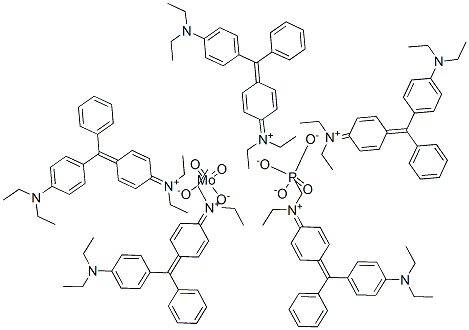 Ethanaminium, N-[4-[[4-(diethylamino)phenyl]phenylmethylene]-2,5-cyclohexadien-1-ylidene]-N-ethyl-, molybdatephosphate Structure