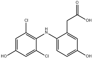 (2-(2,6-Dichloro-4-hydroxyanilino)-5-hydroxyphenyl)acetic acid Structure