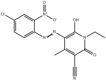 5-[(4-chloro-2-nitrophenyl)azo]-1-ethyl-1,2-dihydro-6-hydroxy-4-methyl-2-oxonicotinonitrile Structure