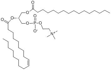 1-Palmitoyl-2-oleoyl-sn-glycerol-3-phosphocholine Structure