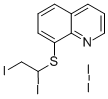 Quinoline, 8-(1,2-diiodoethylthio)-, diiodide Structure
