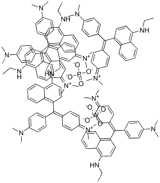 Methanaminium, N-[4-[[4-(dimethylamino)phenyl][4-(ethylamino)-1-naphthalenyl]methylene]-2,5-cyclohexadien-1-ylidene]-N-methyl-, tungstatephosphate Structure