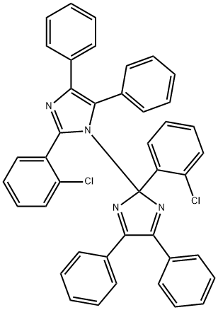 2,2'-Bis(2-chlorophenyl)-4,4',5,5'-tetraphenyl-1,2'-biimidazole Structure