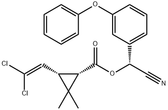 (R) CYANO(3-PHENOXYPHENYL)-3-(2,2-DICHLOROETHENYL)2,2-DIMETHYL CYCLOPROPANECARBOXYLIC ACID METHYL ESTER Structure