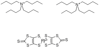 BIS(TETRA-N-BUTYLAMMONIUM) BIS(1,3-DITHIOLE-2-THIONE-4,5-DITHIOLATO)PLATINUM(II) Structure