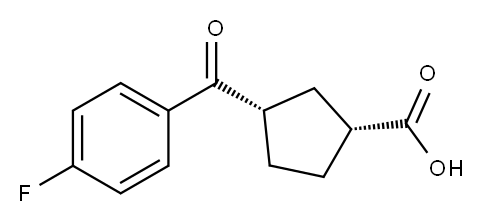 CIS-3-(4-FLUOROBENZOYL)CYCLOPENTANE-1-CARBOXYLIC ACID Structure