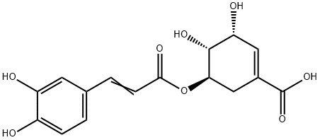 1-Cyclohexene-1-carboxylic acid, 5-((3-(3,4-dihydroxyphenyl)-1-oxo-2-p ropenyl)oxy)-3,4-dihydroxy-, (3R-(3alpha,4alpha,5beta))- Structure