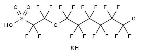 2-[(6-chloro-1,1,2,2,3,3,4,4,5,5,6,6-dodecafluorohexyl)oxyl]-1,1,2,2-tetrafluoroethanesulfonic acid,potassium salt Structure