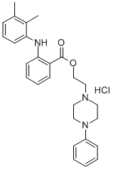 Piperazineethanol, 4-phenyl-, o-(2,3-dimethylphenylamino)benzoate, hyd rochloride Structure