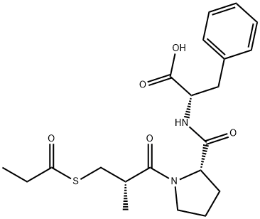 (S)-N-(1-(2-Methyl-1-oxo-3-((1-oxopropyl)thio)propyl)-L-prolyl)-L-phen ylalanine Structure