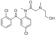 N-[4-chloro-2-(2-chlorobenzoyl)phenyl]-2-(2-hydroxyethyl-methyl-amino) -N-methyl-acetamide Structure