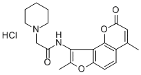 1-Piperidineacetamide, N-(4,8-dimethyl-2-oxo-2H-furo(2,3-h)-1-benzopyr an-9-yl)-, hydrochloride Structure