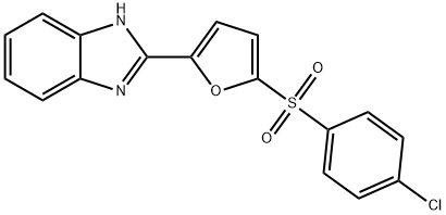 1H-Benzimidazole, 2-(5-((4-chlorophenyl)sulfonyl)-2-furanyl)- Structure
