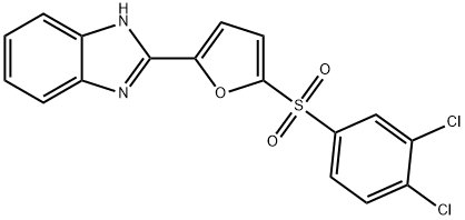 1H-Benzimidazole, 2-(5-((3,4-dichlorophenyl)sulfonyl)-2-furanyl)- Structure