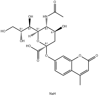 (4-Methylumbelliferyl)-N-acetyl-α-D-neuraminic acid sodium salt Structure