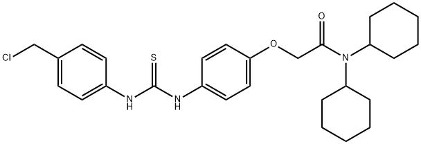 2-(4-((((4-(Chloromethyl)phenyl)amino)thioxomethyl)amino)phenoxy)-N,N- dicyclohexylacetamide Structure