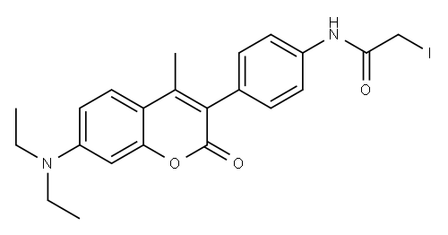 7-Diethylamino-3-[4-(iodoacetamido)phenyl]-4-methylcoumarin Structure