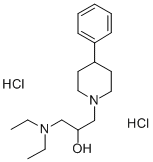 1-Piperidineethanol, alpha-((diethylamino)methyl)-4-phenyl-, dihydroch loride Structure