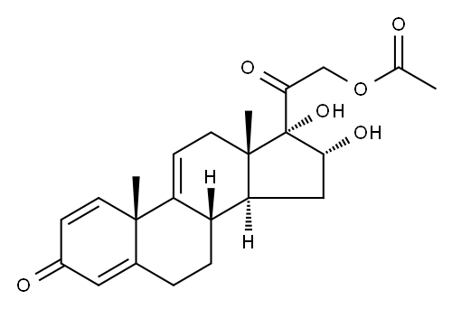 16alpha,17,21-trihydroxypregna-1,4,9(11)-triene-3,20-dione 21-acetate Structure