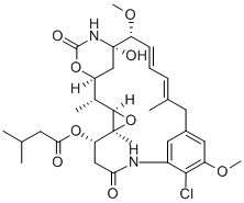 Maytansine, O3-de2-(acetylmethylamino)-1-oxopropyl-22-demethyl-O3-(3-methyl-1-oxobutyl)- Structure