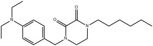1-(4-diethylaminobenzyl)-4-n-hexyl-2,3-dioxopiperazine Structure
