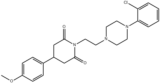 1-(2-(4-(2-Chlorophenyl)-1-piperazinyl)ethyl)-4-(4-methoxyphenyl)-2,6- piperidinedine Structure