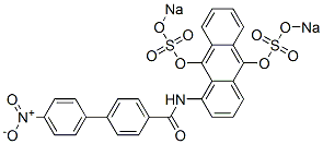 disodium 1-[[[4'-nitro[1,1'-biphenyl]-4-yl]carbonyl]amino]anthracene-9,10-diyl disulphate Structure