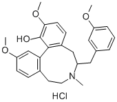 5H-Dibenz(d,f)azonin-1-ol, 6,7,8,9-tetrahydro-2,12-dimethoxy-6-((3-met hoxyphenyl)methyl)-7-methyl-, hydrochloride, (-)- Structure