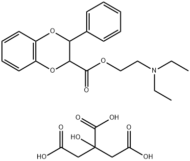 trans-2-(Diethylamino)ethyl 2,3-dihydro-3-phenyl-1,4-benzodioxin-2-car boxylate citrate Structure
