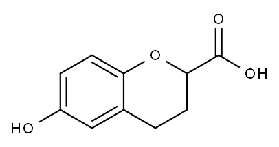 2H-1-BENZOPYRAN-2-CARBOXYLIC ACID, 3,4-DIHYDRO-6-HYDROXY- Structure