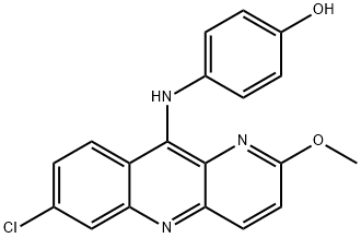 7-CHLORO-10-(4-HYDROXYANILINO)-2-METHOXY BENZO(B)-1,5-NAPHTHY RIDINE Structure