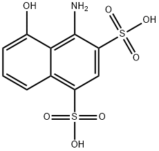 4-amino-5-hydroxynaphthalene-1,3-disulphonic acid Structure