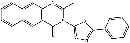 3-(5-Phenyl-1,3,4-thiadiazol-2-yl)-2-methylbenzo(g)quinazolin-4(3H)-on e Structure