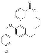 3-Pyridinecarboxylic acid, 6-(4-((4-chlorophenyl)methoxy)phenyl)hexyl  ester Structure