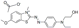 2-[[4-[ethyl(2-hydroxyethyl)amino]phenyl]azo]-6-methoxy-3-methylbenzothiazolium acetate Structure