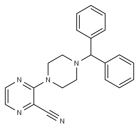3-(4-BENZHYDRYLPIPERAZINO)PYRAZINE-2-CARBONITRILE Structure