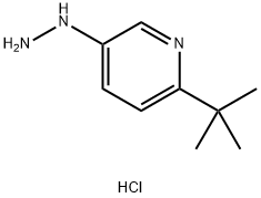 Pyridine,2-(1,1-dimethylethyl)-5-hydrazinyl-,hydrochloride  (1:1) Structure