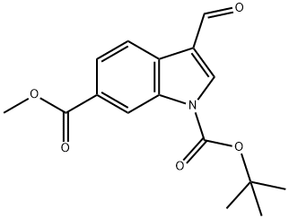 1-TERT-BUTYL 6-METHYL 3-FORMYL-1H-INDOLE-1,6-DICARBOXYLATE Structure