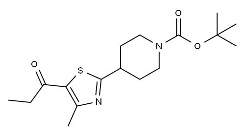 ETHYL 4-METHYL-2-(N-BOC-PIPERIDIN-4-YL)THIAZOL-5-YL CARBOXYLATE Structure