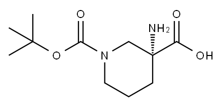 (R)-3-AMINO-1-(TERT-BUTOXYCARBONYL)PIPERIDINE-3-CARBOXYLIC ACID Structure