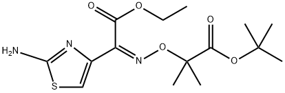 Ethyl 2-(2-aminothiazole-4-yl)-2-(1-tert-butoxycarbonyl-1-methylethoxyimino)acetate Structure