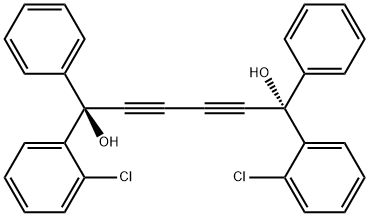 (-)-1,6-BIS(2-CHLOROPHENYL)-1,6-DIPHENYL-2,4-HEXADIYNE-1,6-DIOL Structure