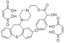 2-Chloro-11-(4-(2-mandeloyloxyethyl)piperazino)-10,11-dihydrodibenzo(b ,f)thiepin bis(maleate) Structure