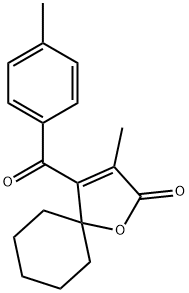 1-Oxaspiro(4.5)dec-3-en-2-one, 3-methyl-4-(4-methylbenzoyl)- Structure