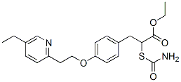 a-[(Aminocarbonyl)thio]-4-[2-(5-ethyl-2-pyridinyl)ethoxy]benzenepropanoic Acid Ethyl Ester Structure